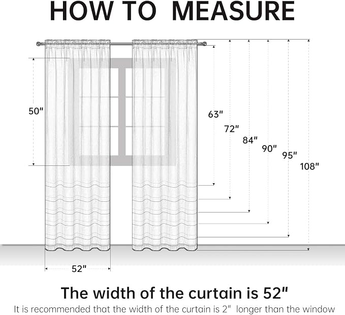 SpaceDresser Sheer Voile Window Treatment Rod Pocket Curtain Panels - Image 8