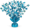 PMU Bursting Star Metallic Foil Spray Centerpiece-Baby Blue Prismatic Balloon by PMU