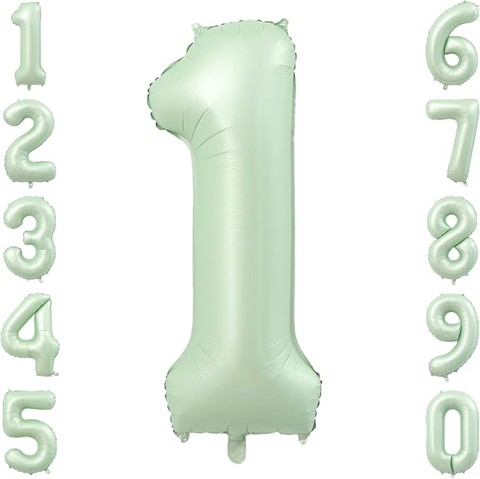 Olive Green Number 1 Balloon 40 Inch, Foil Numeral by Unknown