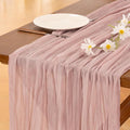 Cheesecloth Table Runner Summer Boho Wedding Birthday Party Home Decor | Pink by Socomi