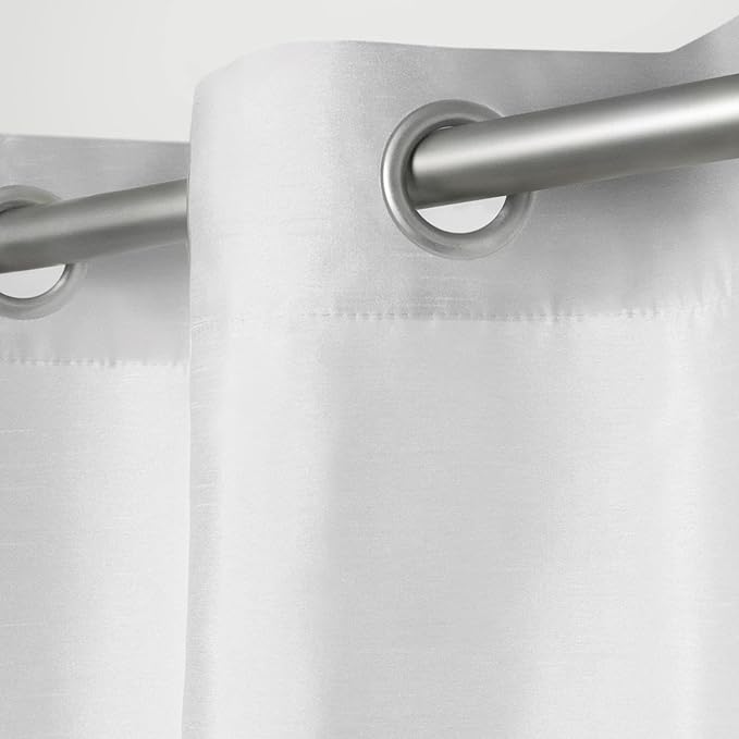 EXCLUSIVE HOME Chateau Striped Faux Silk Grommet Top Curtain Panel Pair - Image 3