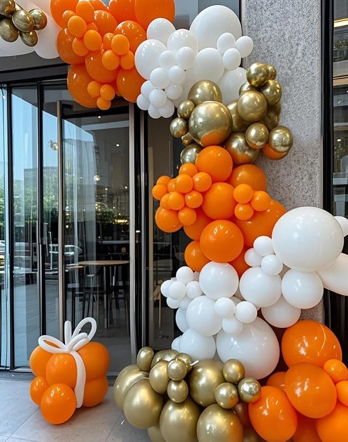 Orange Balloons 145pcs Different Sizes 18 12 10 5 Inch Arch Kit Garland - Image 5