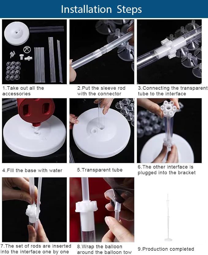Leesoot 2 Sets Floor Balloon Column Kit Stand - Image 4