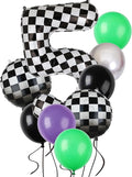 Monster Truck Birthday Party Theme 40 Inch Checkered Number Balloon 5 21Pcs | by GGDE