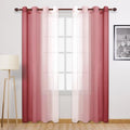DWCN Ombre Faux Linen Sheer Curtains by DWCN