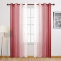 DWCN Faux Linen Ombre Sheer Curtains by DWCN