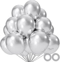 110pcs Metallic silver Balloons, Metallic silver Latex Balloons 12 inch by KUULBELAballoons