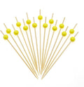 Minisland Yellow Pearl Bamboo Cocktail Picks, Fancy Appetizer Toothpicks | 4.7 by Minisland