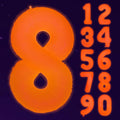 Mega-L Glow in The Dark Party Supplies, 40 Inch Orange Number 8 Balloon | Glow by Mega-Loopolis