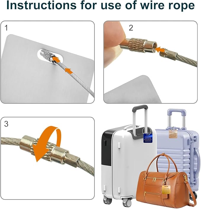 (5Pack) Custom Personalized Luggage Tags-Customized Unique tag for Suitcase Backpack Travel,Bags (Rose Gold (2 × 2))