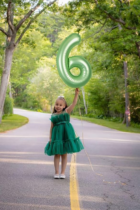 Number 0 Balloon Birthday Decorations, 40In Sage-Green Balloons - Image 5