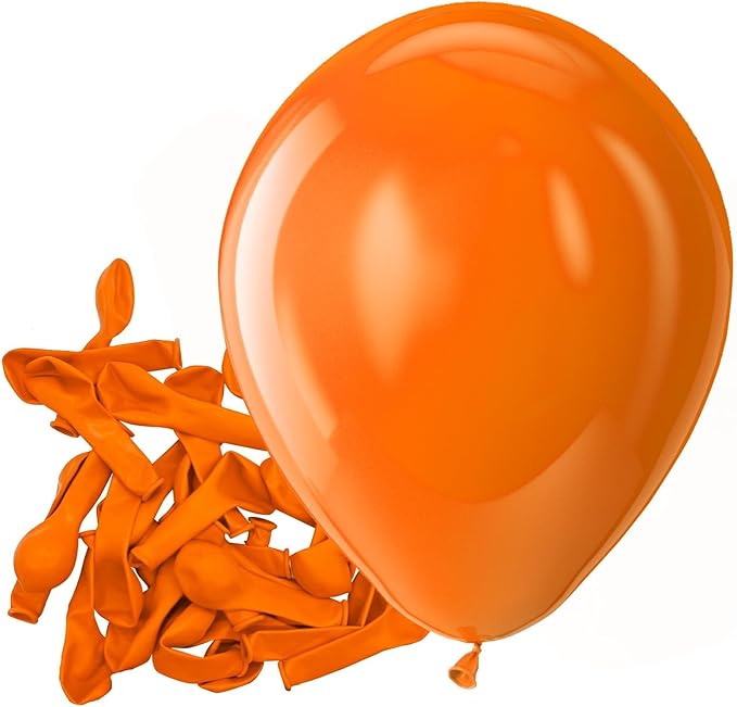 Orange Balloons Latex Matte Party Balloons 150 Pack 5 inch Small | Orange by Bezente