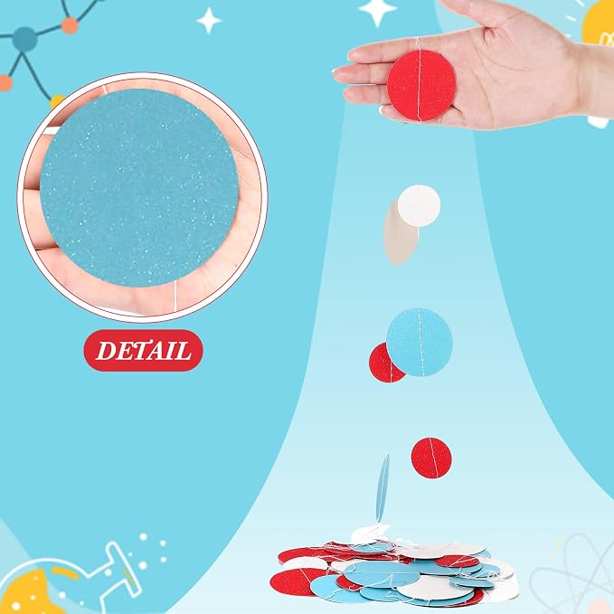 Outus 5 Pieces Colorful Circle Garland Banner Hanging Paper Dot Decorations - Image 3