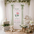 Baby Shower Welcome Fabric Banner, Baby in Bloom Floral Decor by Custom