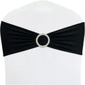 Spandex Chair Sashes Bands 30PCS Stretch Chair Ties Bows with Buckle Slider for Wedding Party Banquet Decoration (Black)…