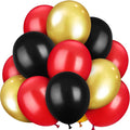 TecUnite 100 Pcs Red Black Gold Latex Balloons 5 Inch Colorful Round Balloons by TecUnite