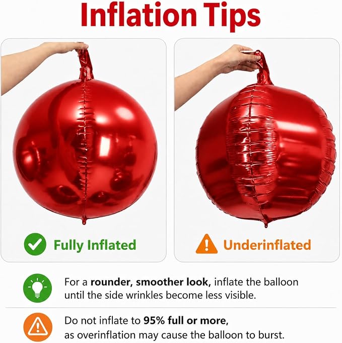 Black Red Round Foil Balloons - Image 3