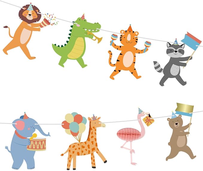 Hooqict Party Animal Banner Animal Birthday Party Decorations Happy Birthday by Hooqict