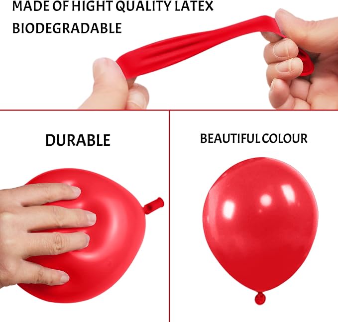 Red Balloons 110Pcs 5 Inch Small Latex Party Balloons, Mini Thick Birthday - Image 3