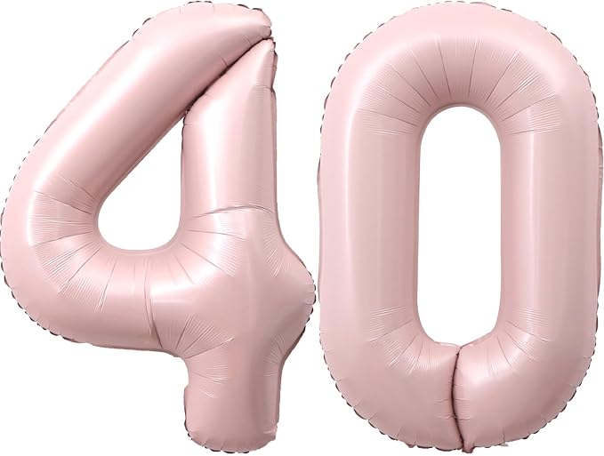 40 Inch Light Pink Number 40 Balloon 0-9 40th Foil Big Giant | Digital by SULALABOO
