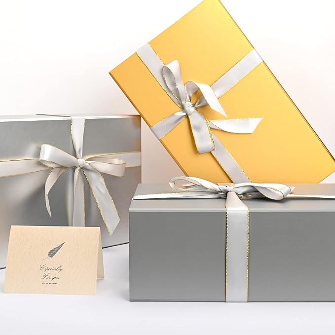 LIFELUM Extra Large Gift Box,13.85 x 8.35 x 4.45 with Magnetic Lid for Presents with Ribbon, Card, Shredded Paper Filler Valentine's Day,Christmas, Holidays, Birthdays