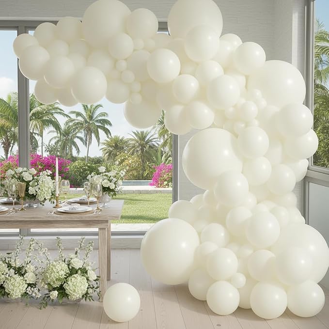 Vellax 146-Pc White Balloon Garland Arch Kit, Baby Shower, DIY | 146-pc white - Image 6