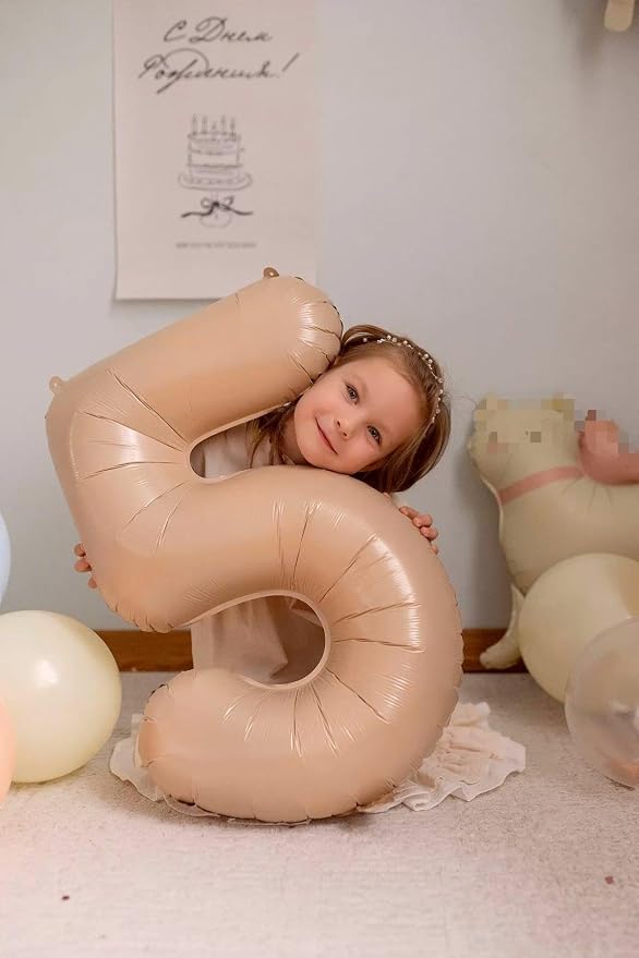 Light Brown Number 5 Balloon 40 inch, Light Brown Birthday Party Decorations | - Image 4