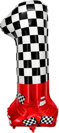 1 pack racing theme 40-inch digital foil balloon, featuring black and white by laackys