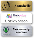 Custom Name Tags - Full Color Logo Name Tags - Scratch Resistant Metal Front & Hard Plastic Back (2 x 3 Inch, White)