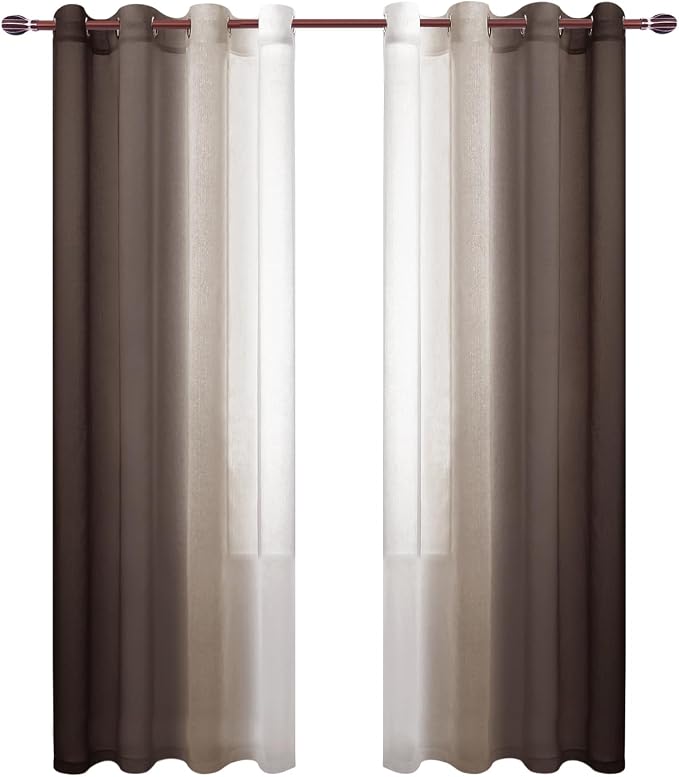 DWCN Faux Linen Ombre Sheer Curtains - Image 8