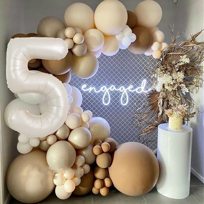 TONIFUL 40 Inch Cream White Large Numbers Balloon 0-9 Birthday Party Decorations - Image 4