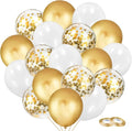 90Pcs White and Gold Balloons Set, 12Inch Gold Balloons | Gold and White by Mobacurty