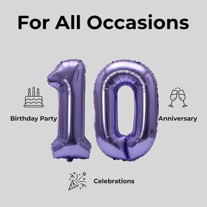 Number 10 Balloon Foil Mylar Balloons - Image 6