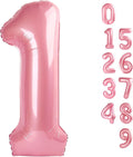 Number 1 Balloons 40 Inch for 1st 11 Birthday Party Decoration, Pastel Pink | by Mluchee