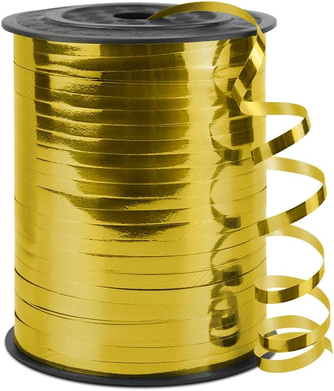 Gold Curling Ribbon, 1/5" Wide x 500 Yards Christmas Curling Ribbons by KMERLIFE