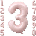 Baby Pink Number 3 Balloon 40 Inch, Muted Pastel Foil Digit Party Supplies | by Unknown
