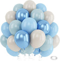 Blue White Sand Balloons Dusty Slate Fog Pastel Metallic Blue Beige Balloon by Paeyeq
