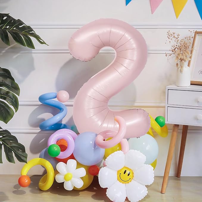 40 inch Pink Number Balloon Light Pink 3 Balloon Number 3 Balloon - Image 6