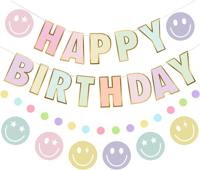 Pre-Strung Happy Birthday Banner, NO DIY Party Decorations | Birthday Party by Danadia