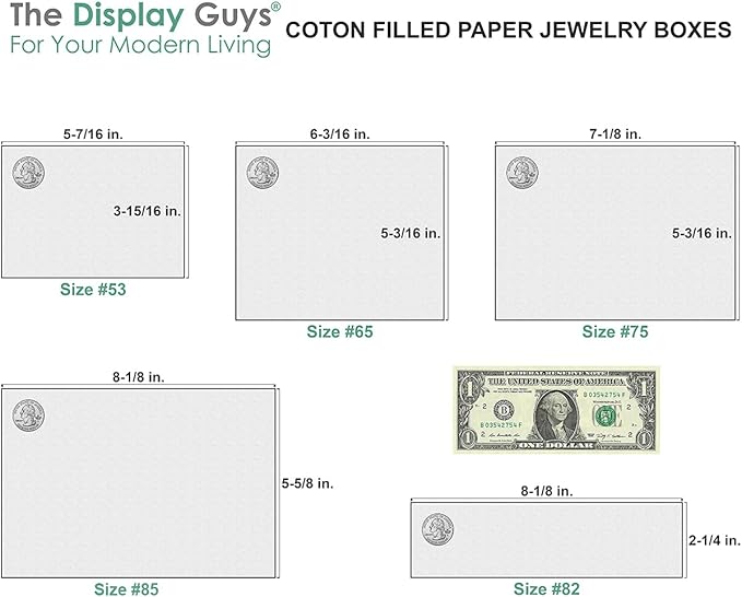 TheDisplayGuys - 25-Pack #53 Kraft Paper Cardboard Gift Boxes/Jewelry Cases w. Cotton Padding & Lid - Rose Gold - (5.4" x 3.9" x 1.0")