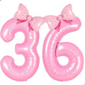 Pink Coquette Birthday Decorations 36 Balloon Numbers by Unknown
