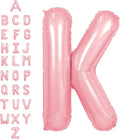 SUWEN 40 Inch Pink Large K Letter Balloons Big Foil Helium A-Z | Jumbo Mylar by SUWEN