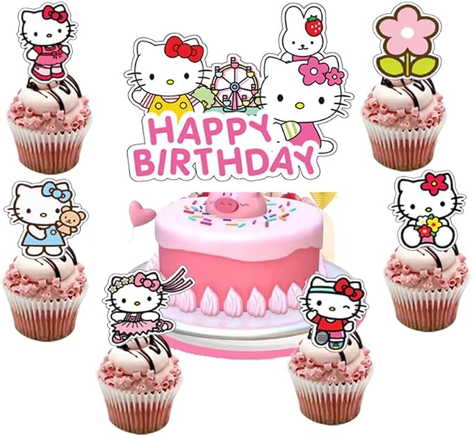 25PCS Cake Toppers Cupcake Toppers Cake Decorations Birthday Party Supplies by Unknown
