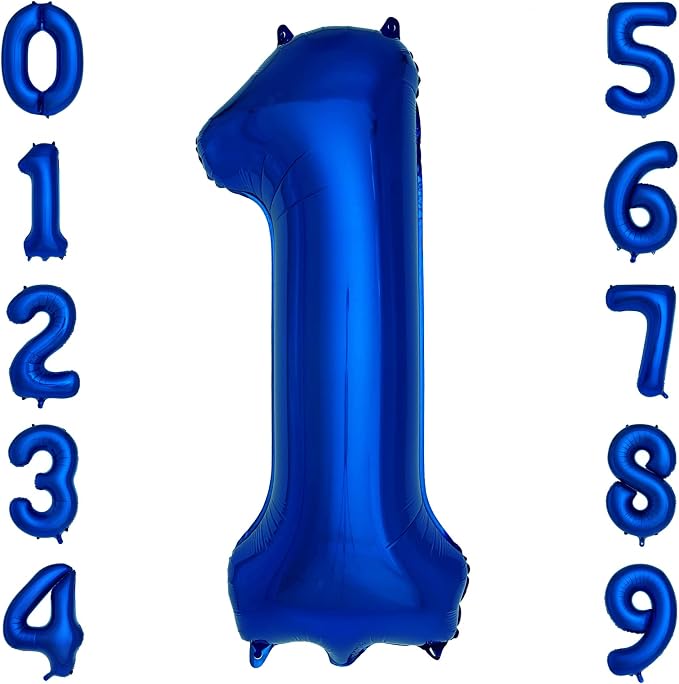 Navy Blue Number 1 Balloons 40 Inch Large Dark Blue Helium Foil Balloons by cocodino
