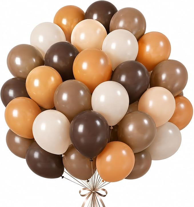 Brown Balloons Set Retro Coffee Khaki Brown Cream Balloons Neutral Mocha Cocoa by HILAVO