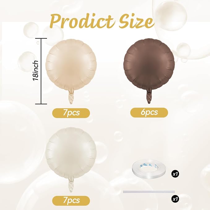 20PCS Round Shaped Balloons, 18 Inch Round Foil Balloon - Image 2