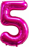 Pink Number 5 Balloons | 40 Inch, Foil Mylar by COLORFULELVES