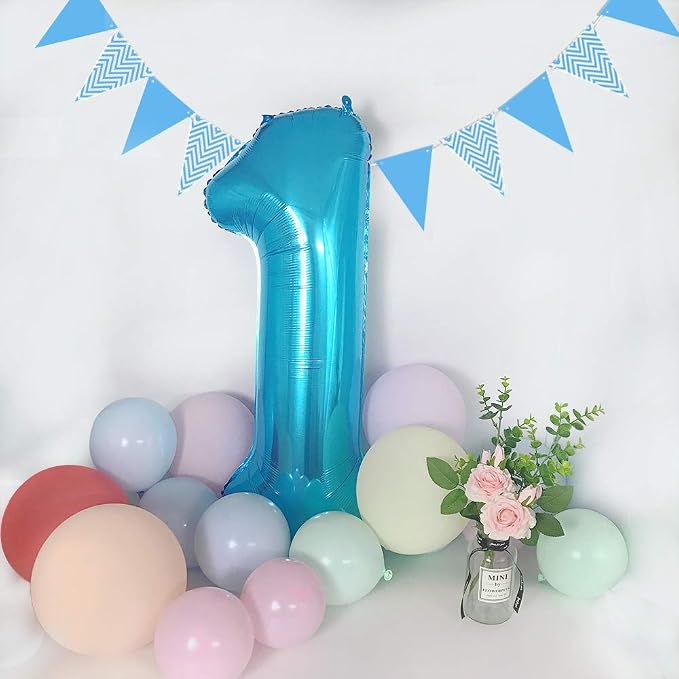 TONIFUL 40 Inch Blue Number 2 Balloons Large Foil 2nd Birthday Decorations | - Image 3