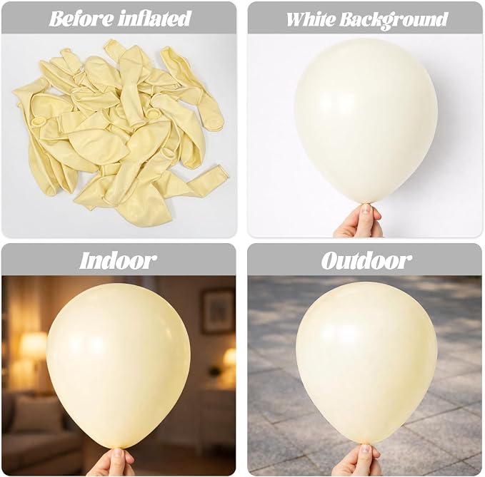 Voircoloria 66pcs Ivory White Latex Party Balloons, 12inch | - Image 2