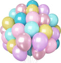 HILAVO Pastel Balloons 60 Pcs Metallic Pink Purple Teal Blue Yellow Multicolor by HILAVO